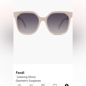 Fendi Lettering 55mm geometric sunglasses